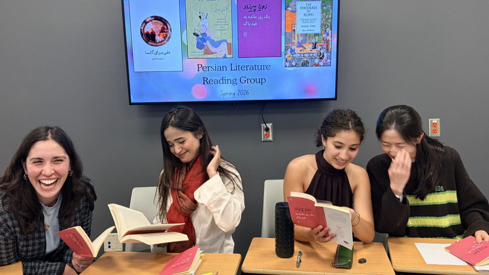 students reading